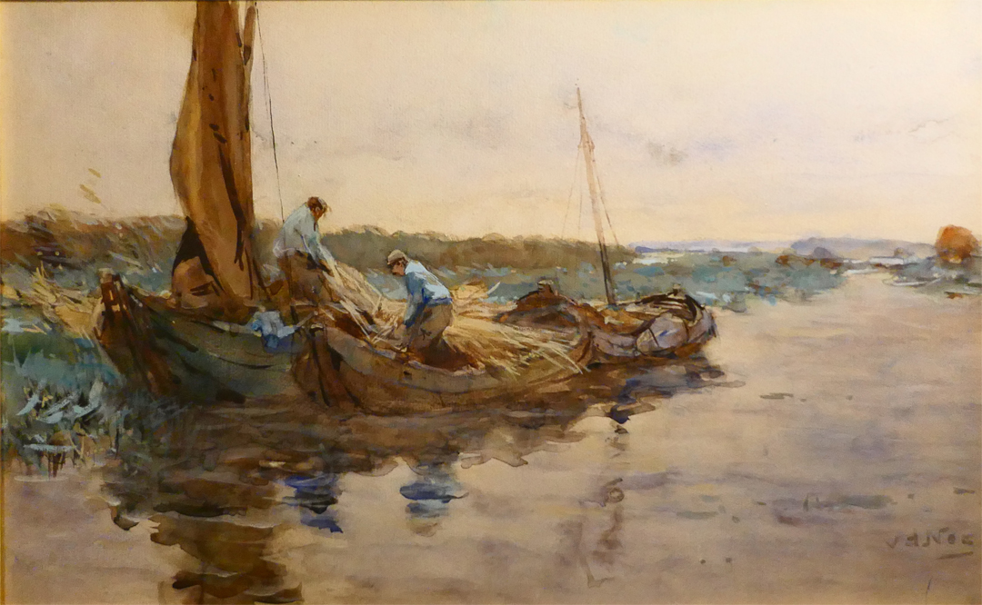 Willem van der Nat - Twee vissers bij een rivier - Liquid Sky Gallery