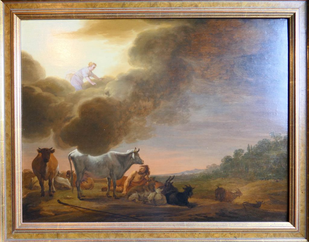 Cornelis Saftleven - Juno and Argus - detail of Argus - Liquid Sky Gallery