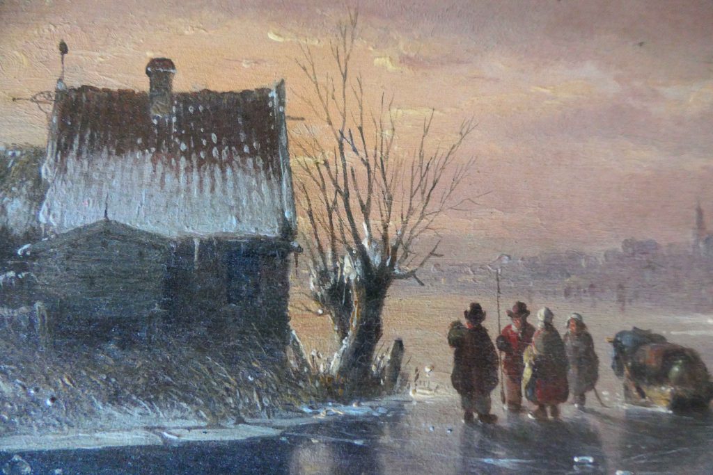 Jacobus van der Stok - Winterlandschap bij zonsondergang - Liquid Sky Gallery
