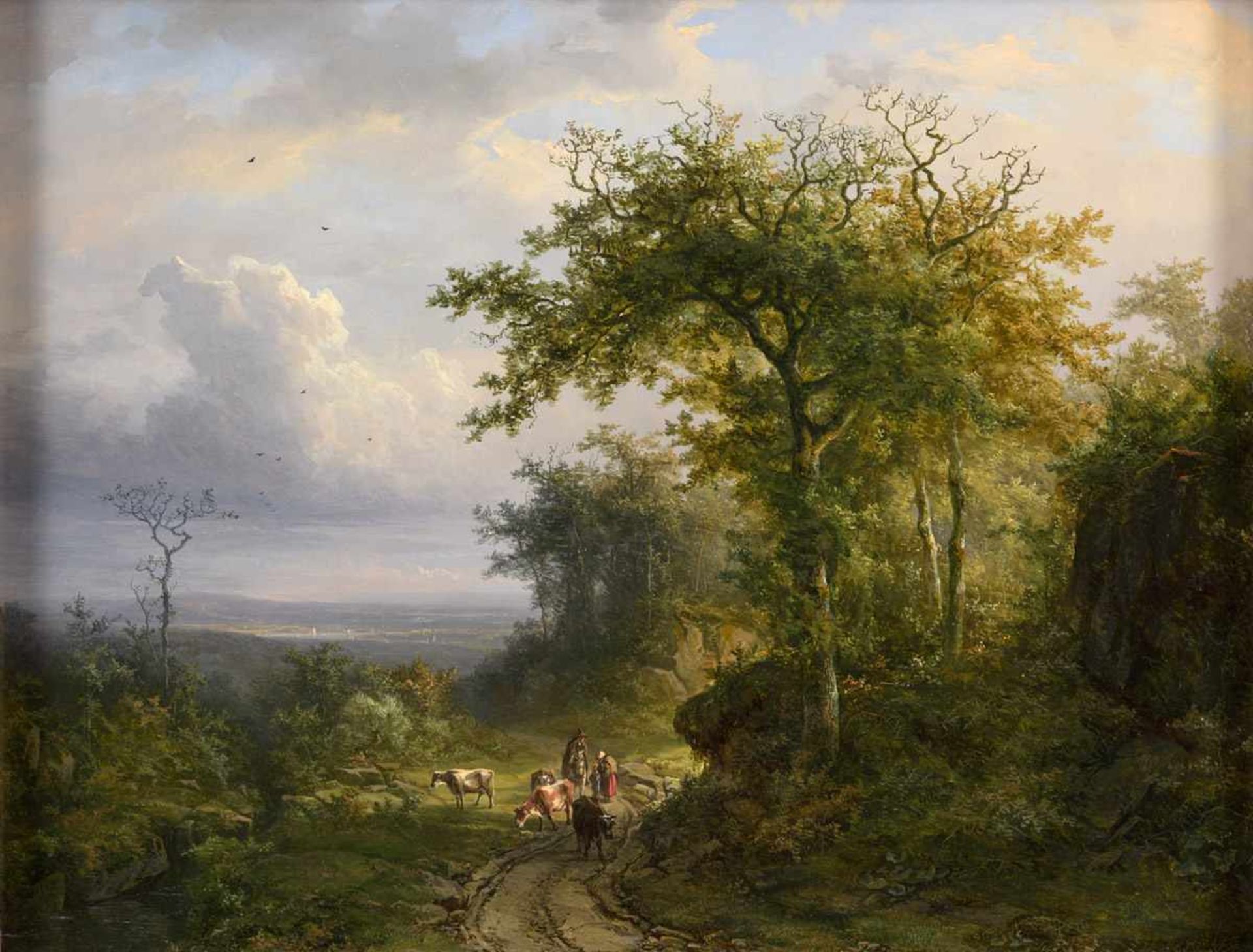 Johann Bernard Klombeck - Panoramisch uitzich nabij Kleef - Liquid Sky Gallery