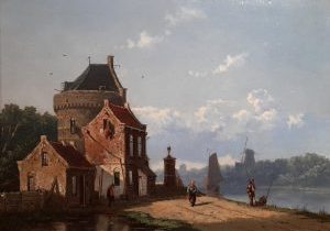 Frederik Roosdorp - Hollands zomerlandschap bij vaart - Liquid Sky Gallery